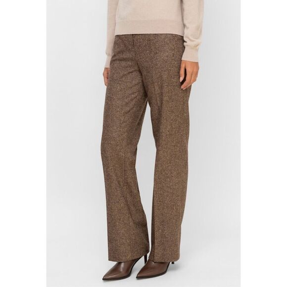 Vintage Tribal Women’s Tweed Wool MidRise Slacks Brown Pants size 8 Academia Y2K - Picture 1 of 16